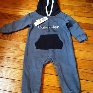 Calvin Klein Gray and Black Infant Coverall